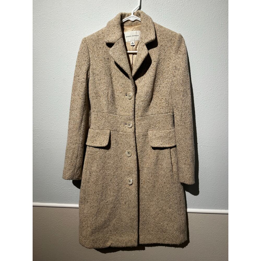 Banana Republic Wool Cream Coat Size XS